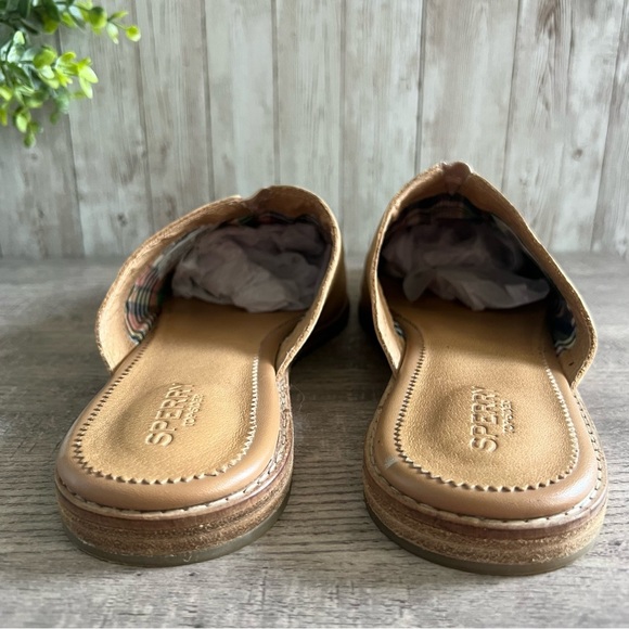 Sperry Tan Leather Slip-On Mules Shoes Almond Toe Womens Size 9.5 - Picture 7 of 8